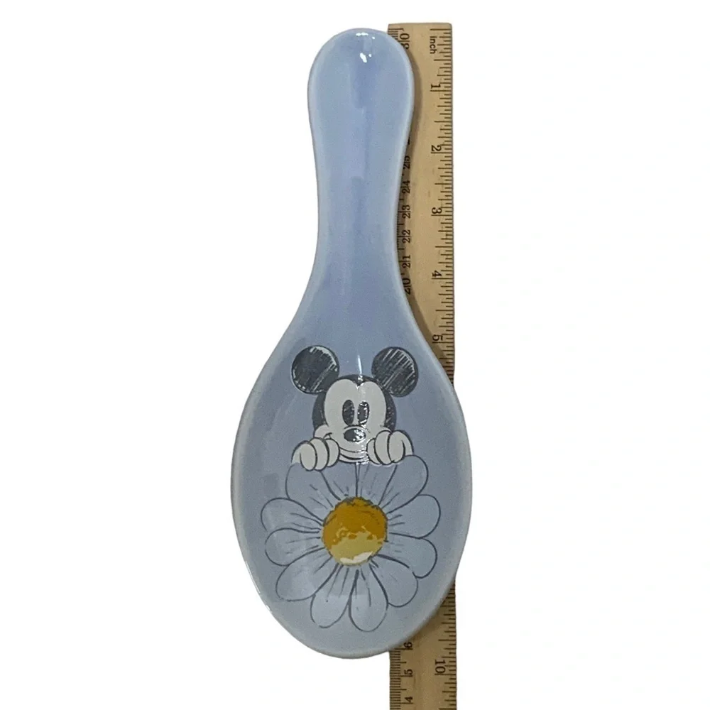 Disney Spoon Rest Mickey Mouse Ceramic Floral Kitchen Accessory Yellow Blue - Picture 4 of 16